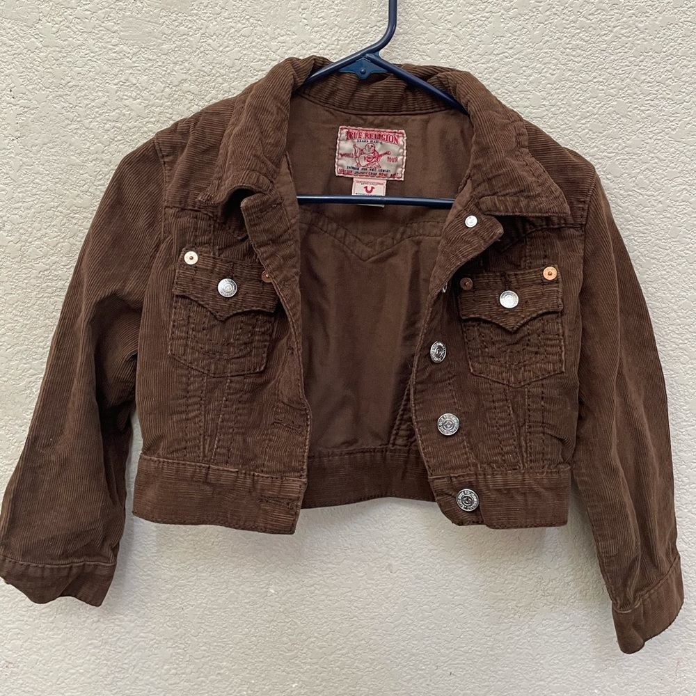 brown corduroy cropped jacket